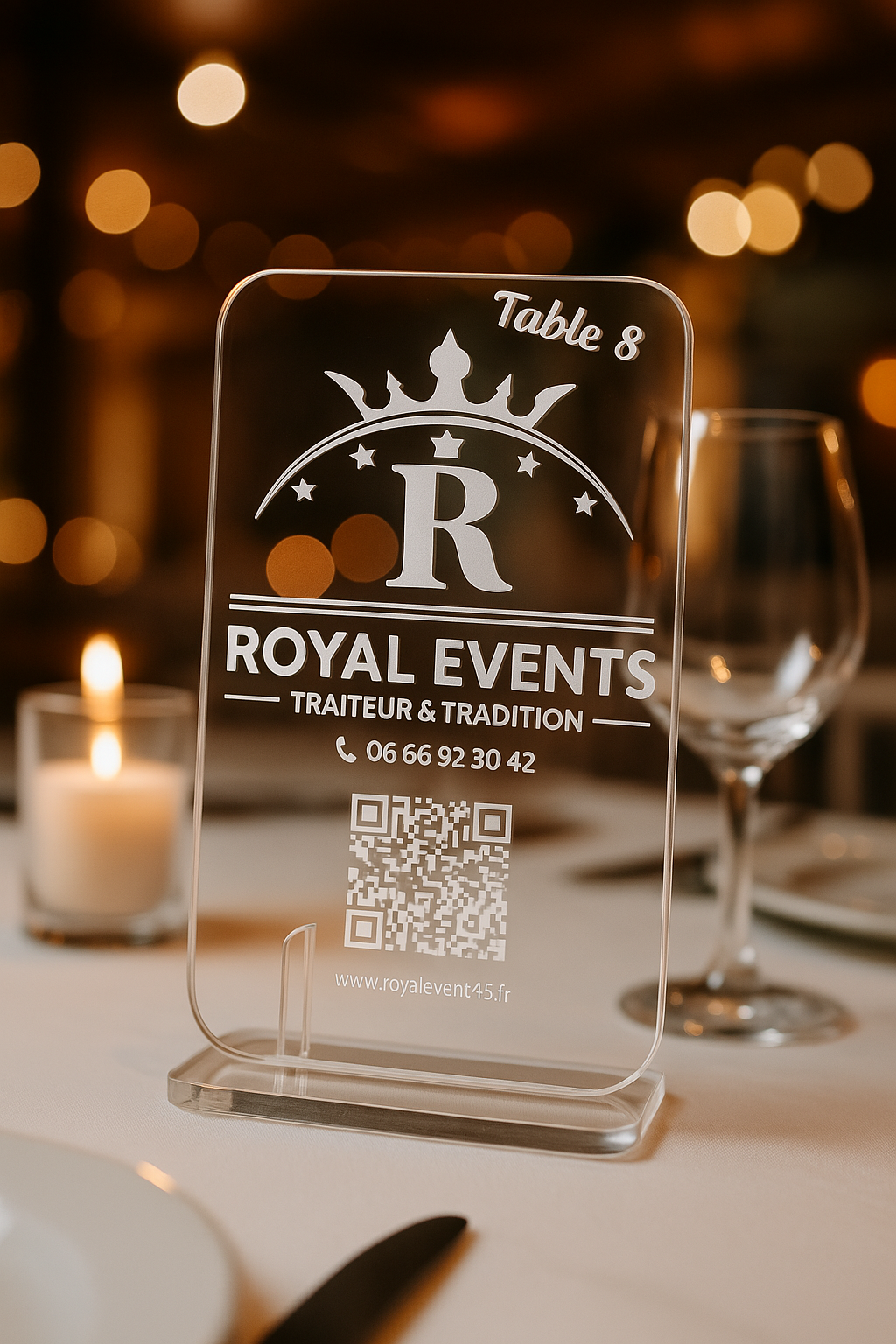Chevalet de table personnalisable en plexiglas - Format 10 x 16 cm - Mariage & Événement