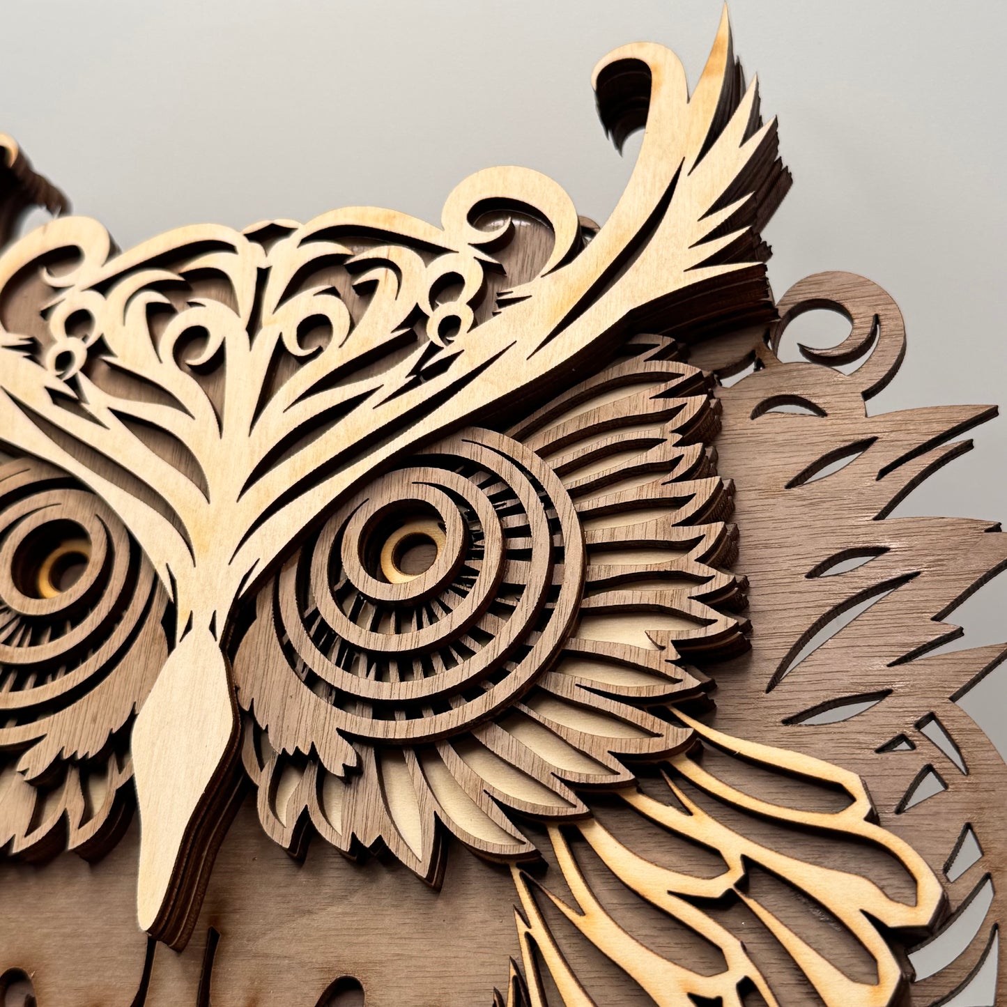 3D wooden painting - Owls 28x25cm