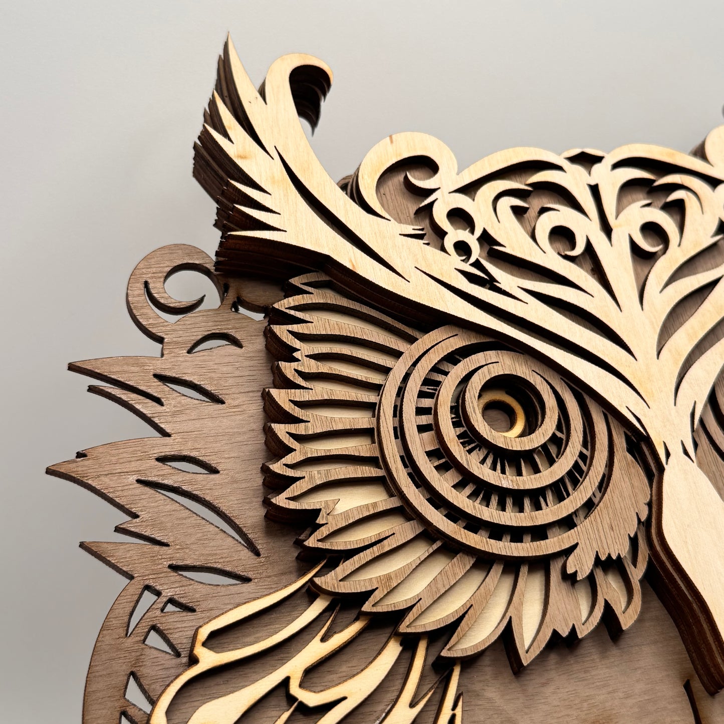 3D wooden painting - Owls 28x25cm