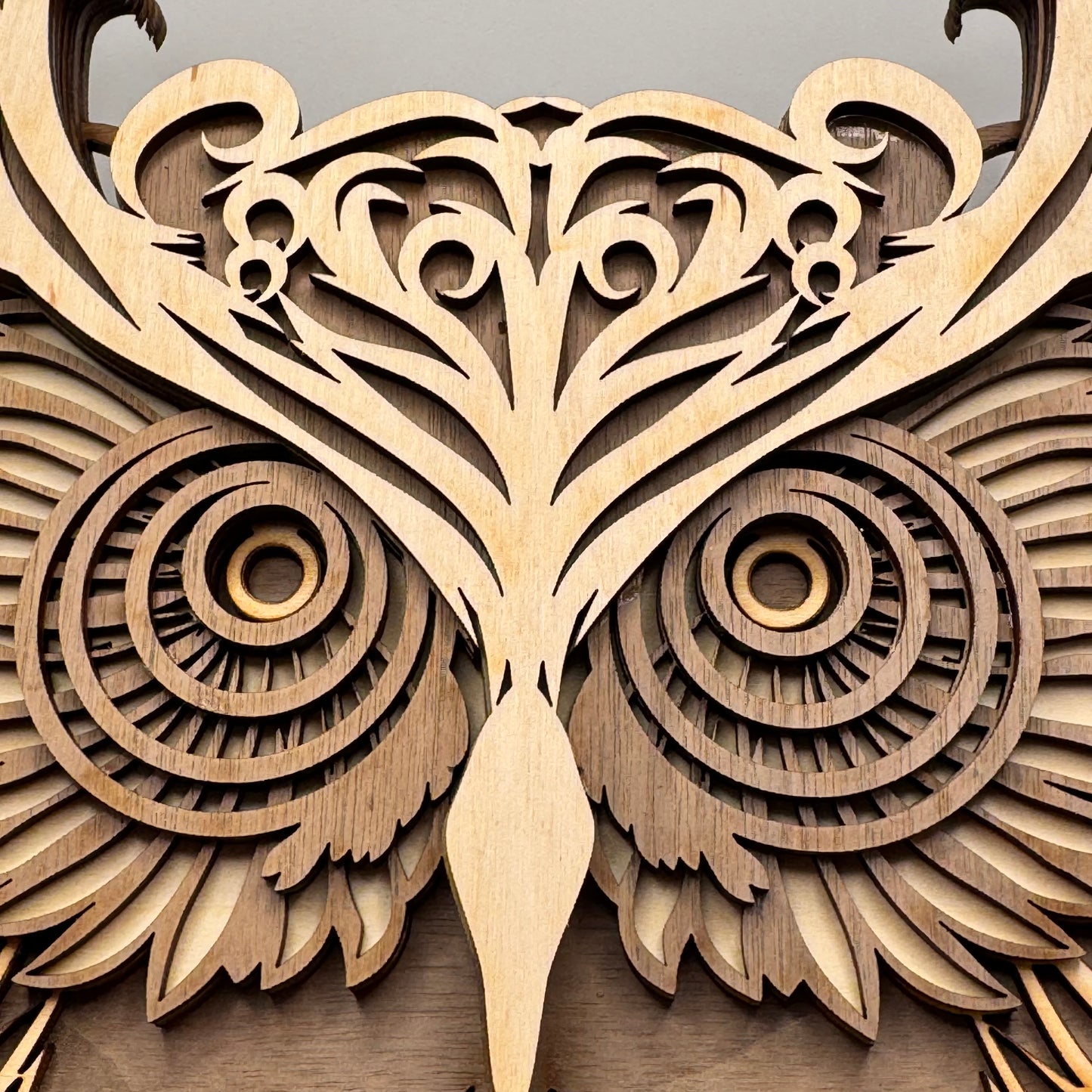 3D wooden painting - Owls 28x25cm