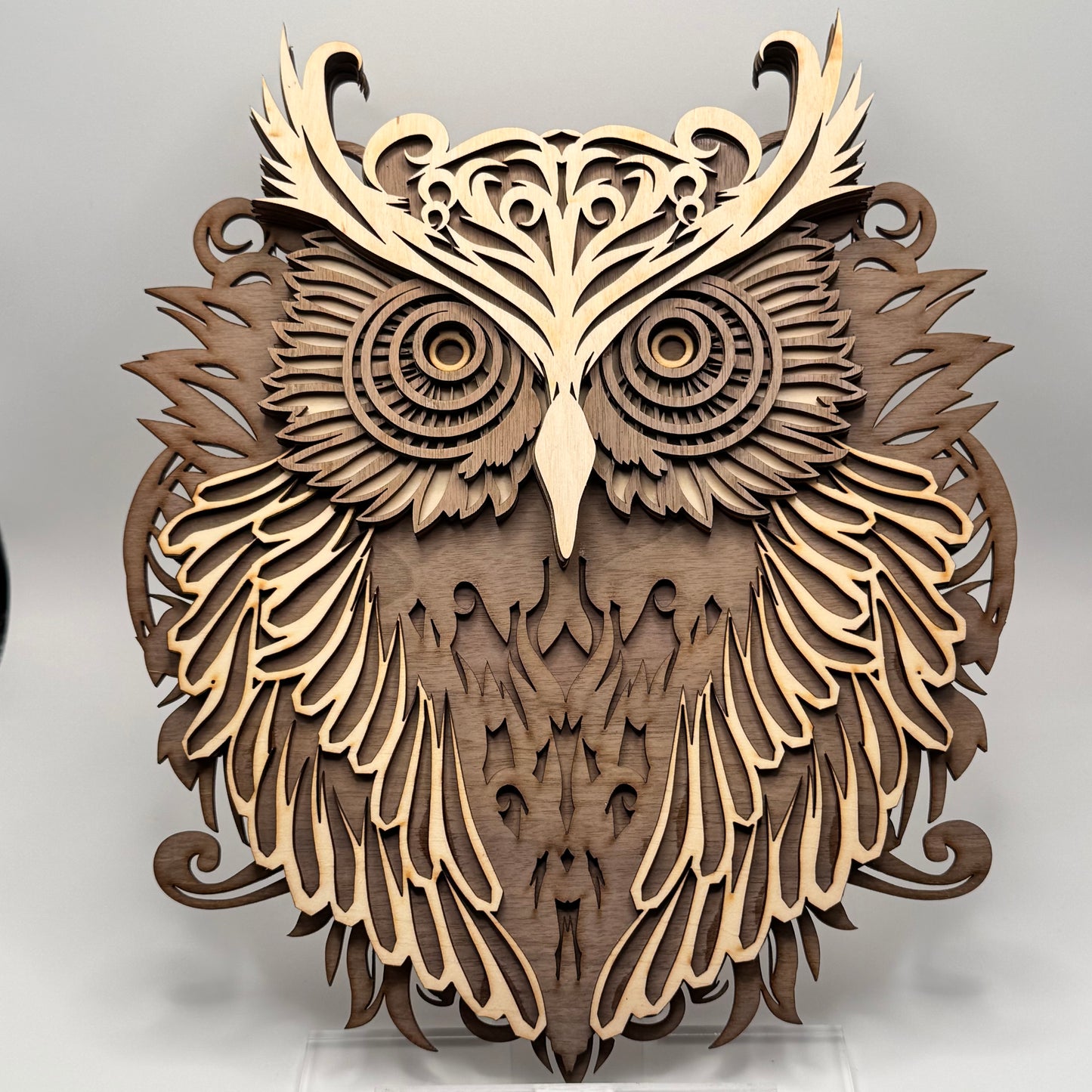3D wooden painting - Owls 28x25cm