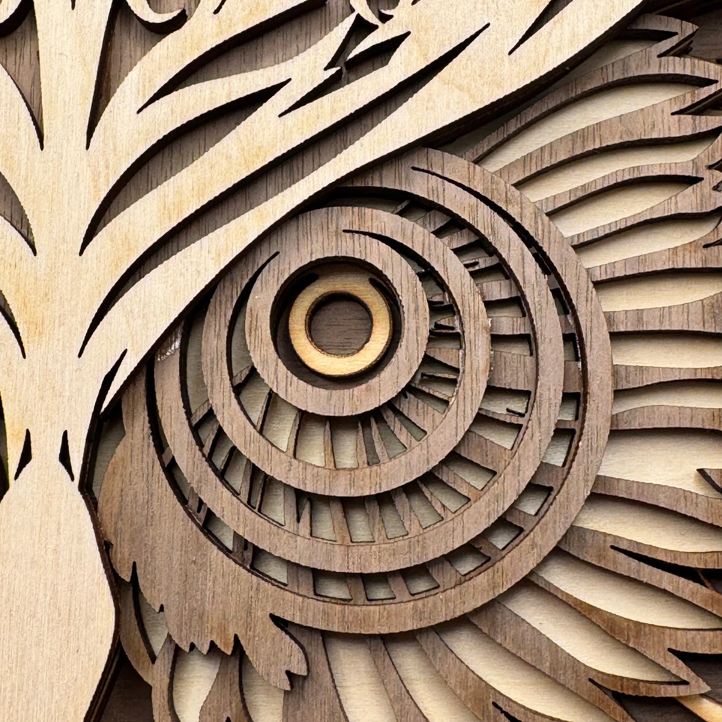3D wooden painting - Owls 28x25cm