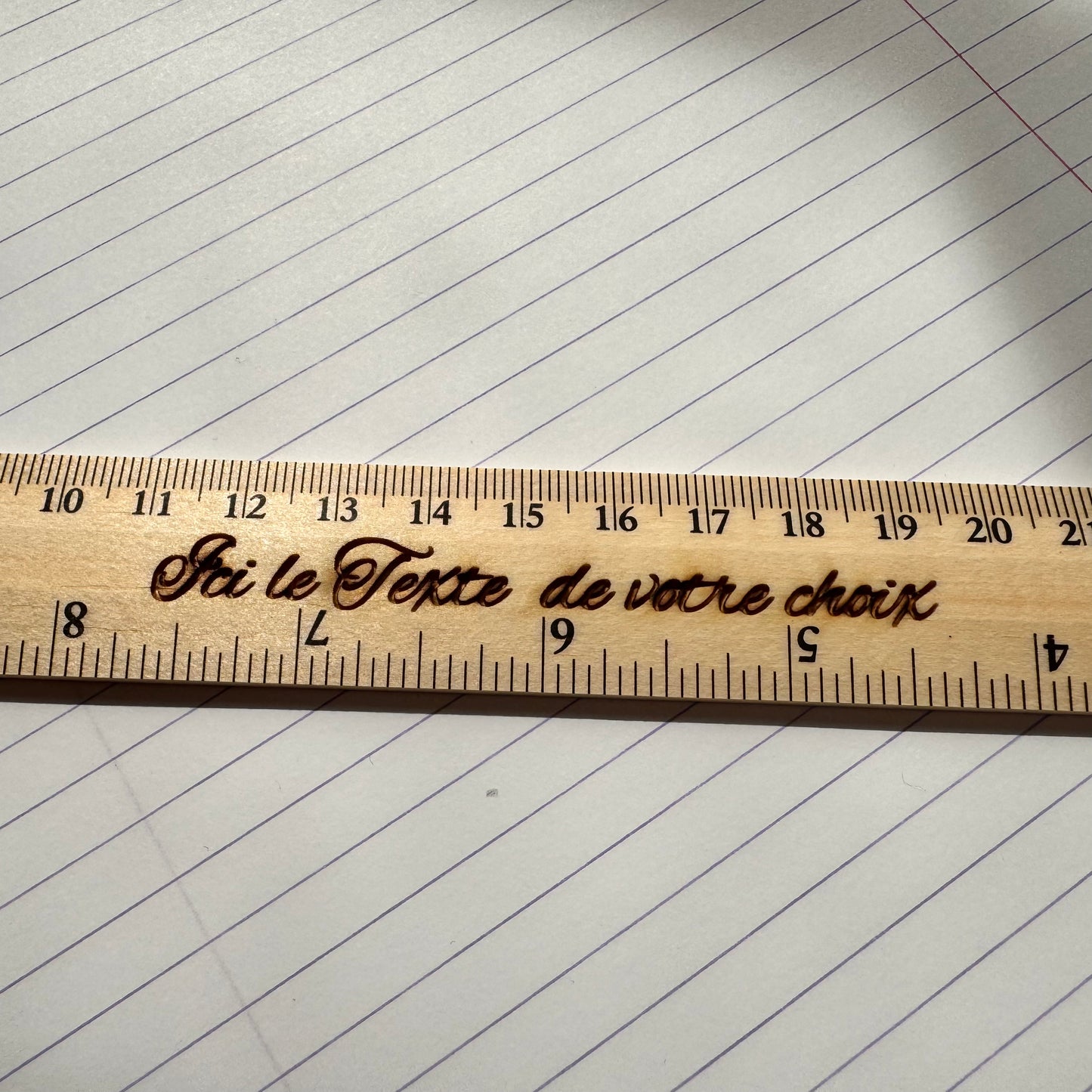 Lot de 3 règles en bois 30 cm personnalisées | Gravure laser texte au choix | Cadeau enseignant, scolaire, entreprise