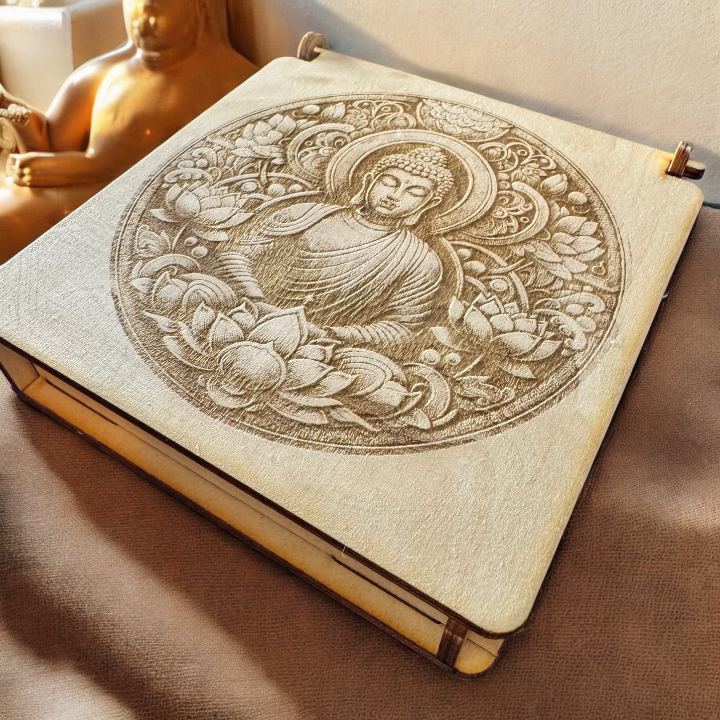 6 “tree of life” coasters and their storage box