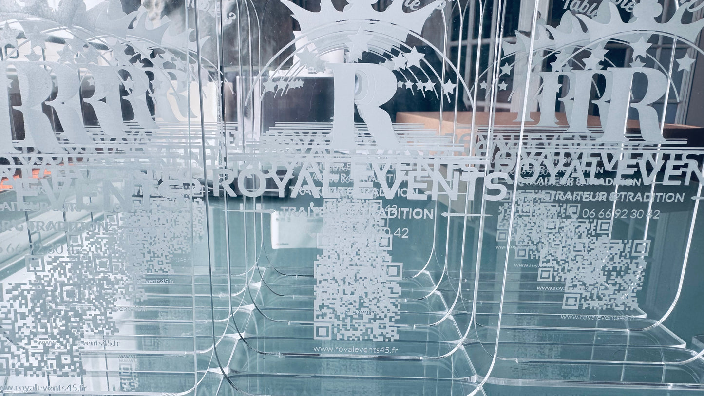 Chevalet de table personnalisable en plexiglas - Format 10 x 16 cm - Mariage & Événement