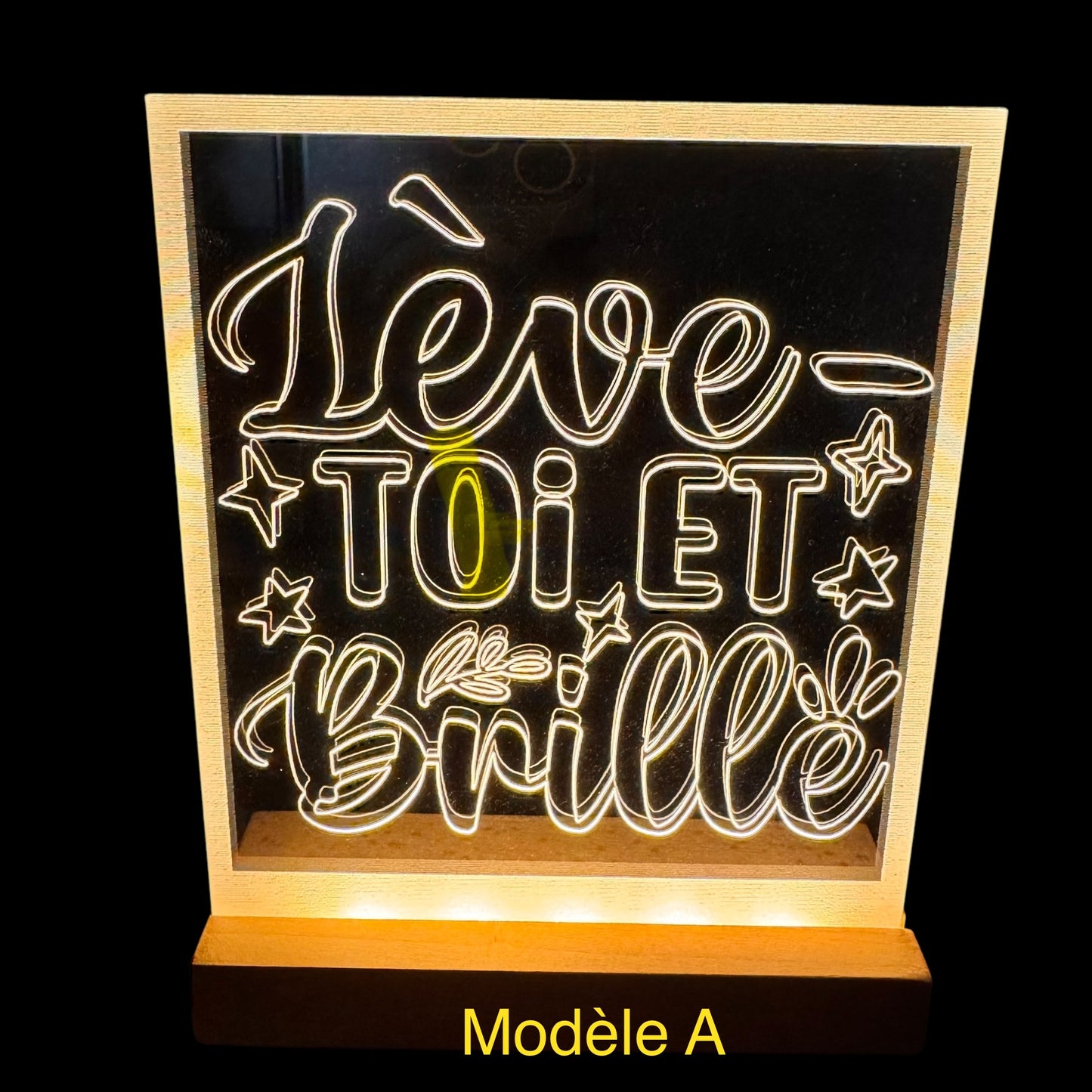 Pantalla de luz de plexiglás: frases inspiradoras