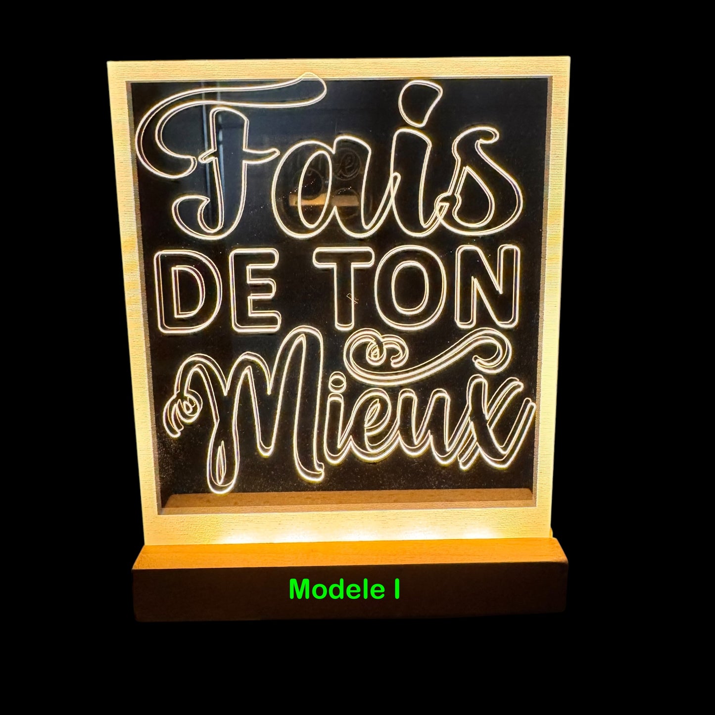 Pantalla de luz de plexiglás: frases inspiradoras