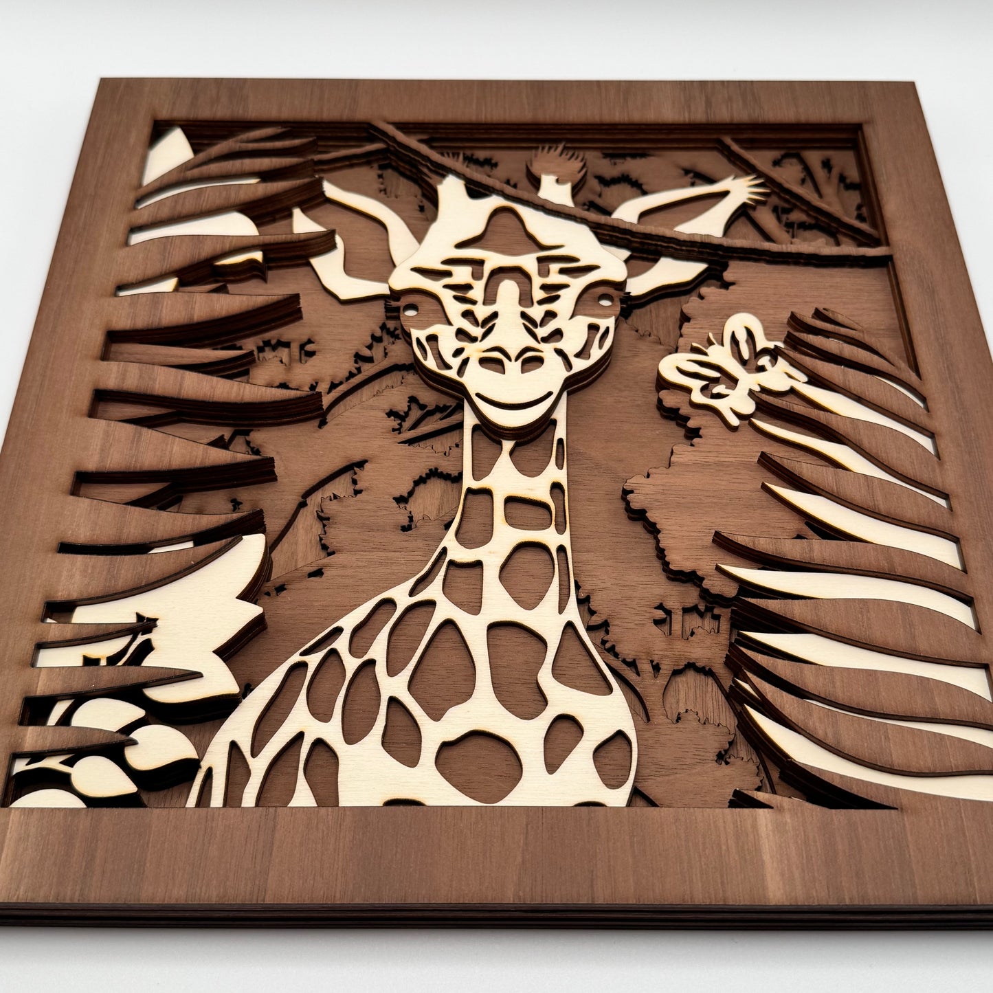 3D wooden painting - Sophie la Girafe - 28x28cm