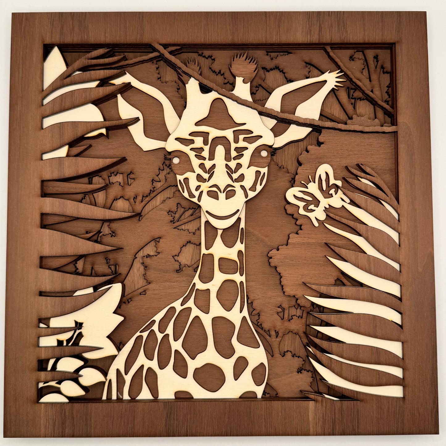 3D wooden painting - Sophie la Girafe - 28x28cm