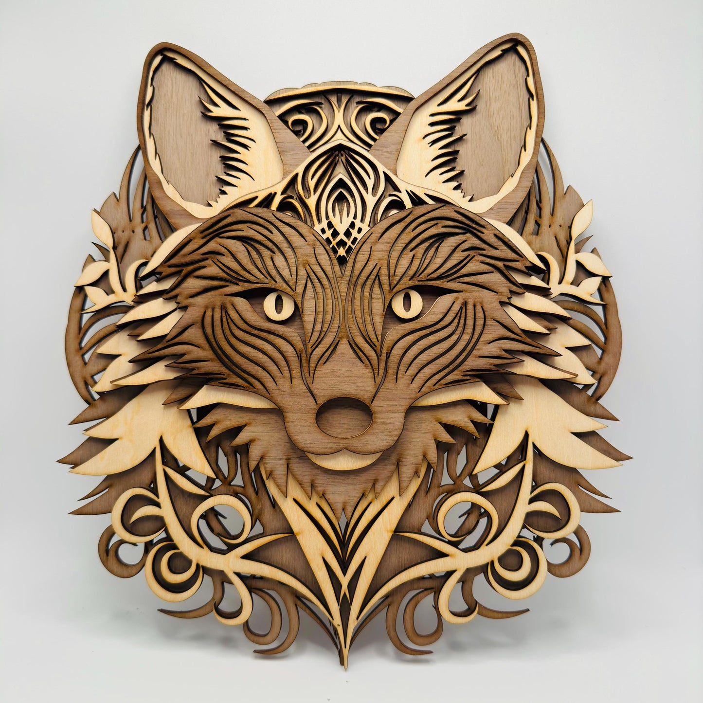 3D wooden painting - Fox 28x25cm