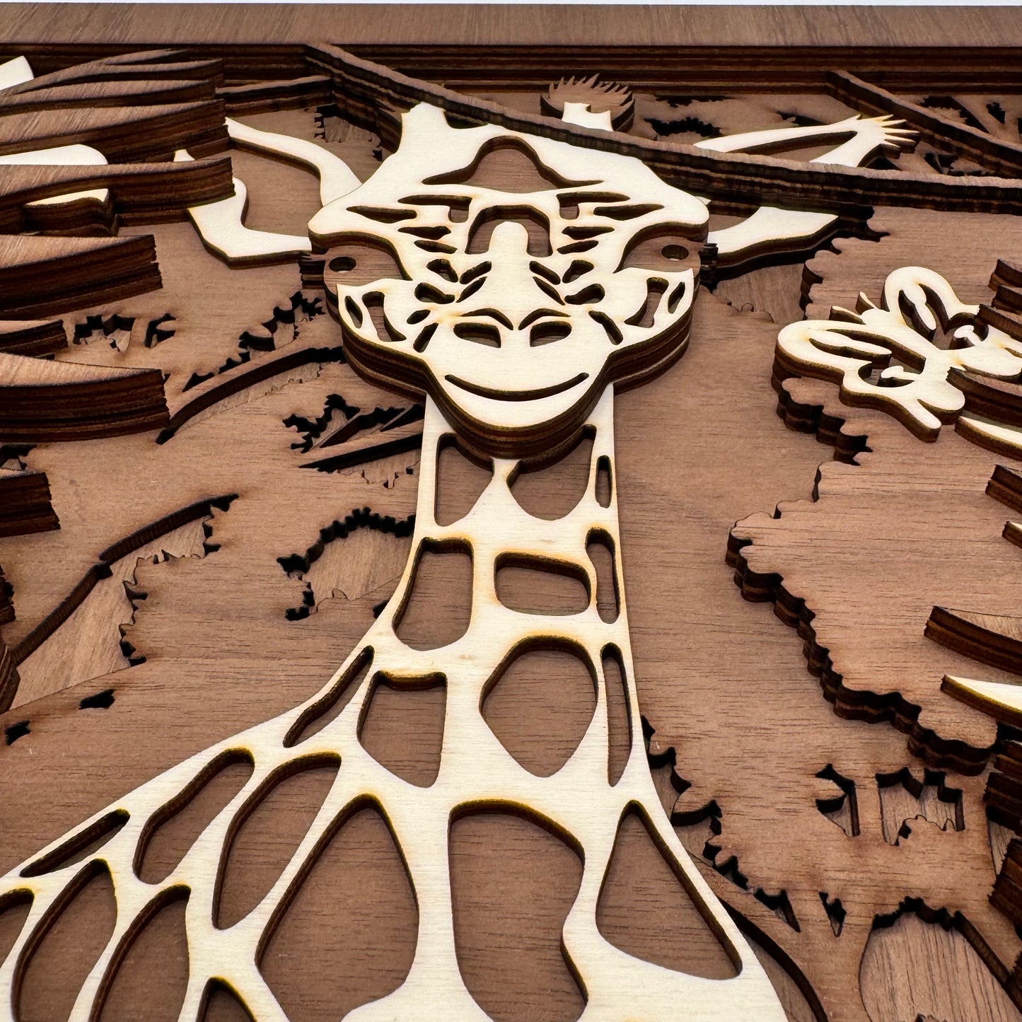 3D wooden painting - Sophie la Girafe - 28x28cm