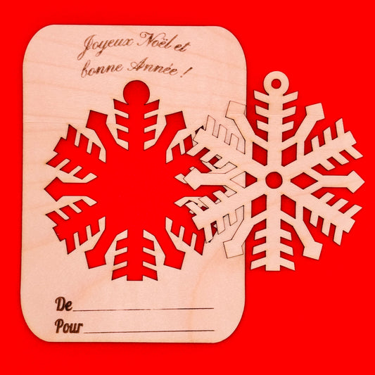 Lot de 10 cartes de vœux en bois personnalisables avec décoration de Noël détachable